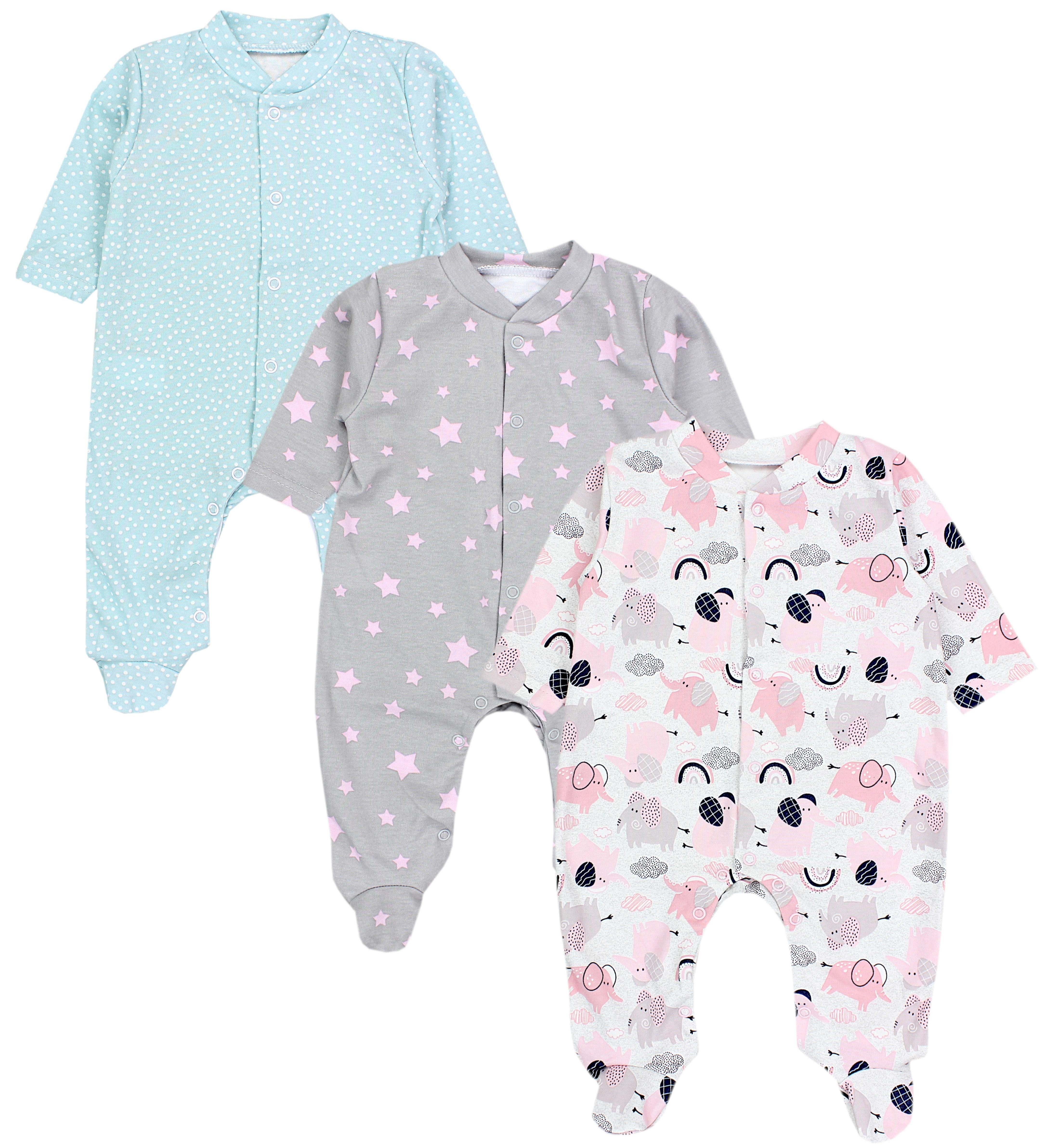 TupTam Strampler »TupTam Baby Mädchen Schlafstrampler Strampler mit Fuß Schlafanzug 3er Pack« (3